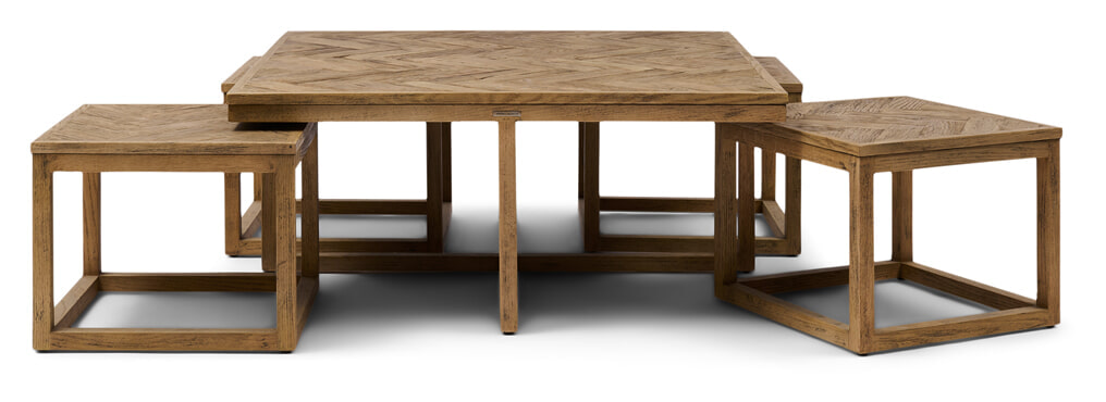 Rivièra Maison Salontafel 'Harbour Island' Eikenhout, Set van 5 stuks