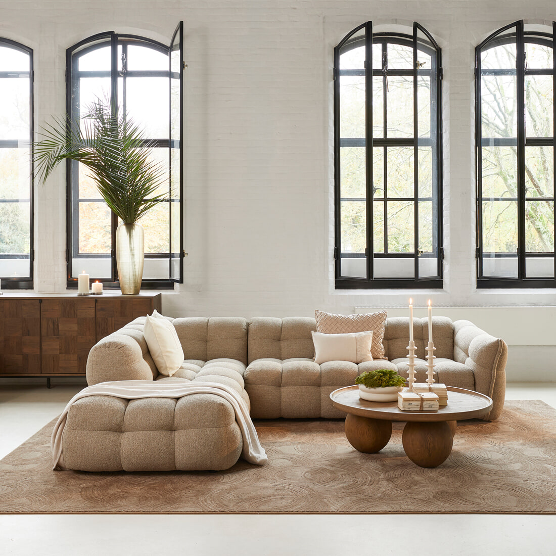 Rivièra Maison Ronde Salontafel 'Rockefeller' Eikenhout, 100cm