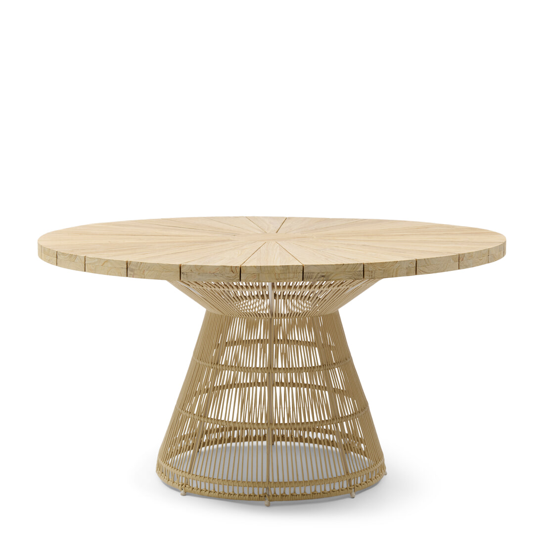 Rivièra Maison Ronde Tuintafel 'Saint Tropez' Teakhout en touw, 140cm