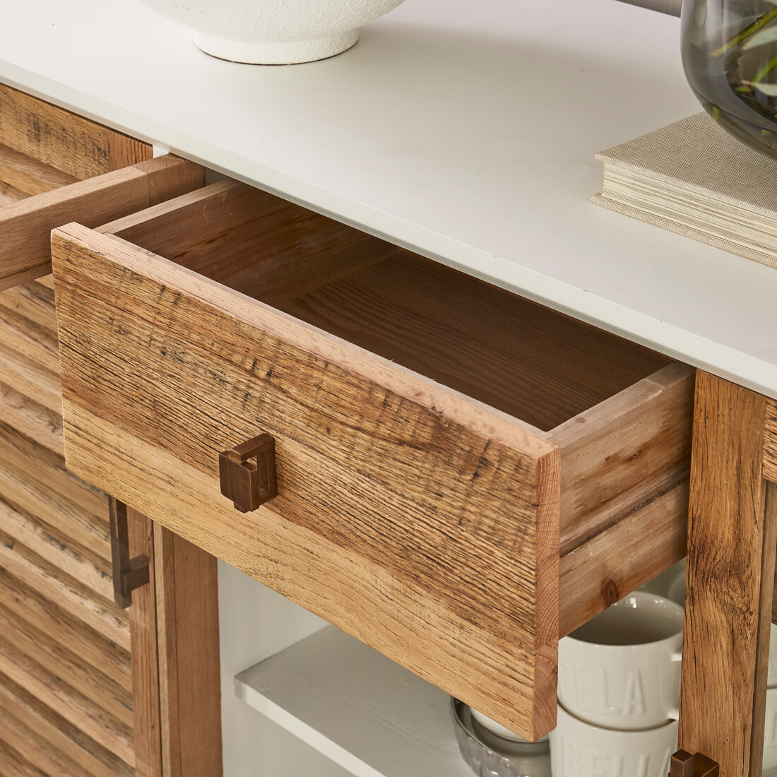 Rivièra Maison Dressoir 'Lake House' Eikenhout en glas, 194cm