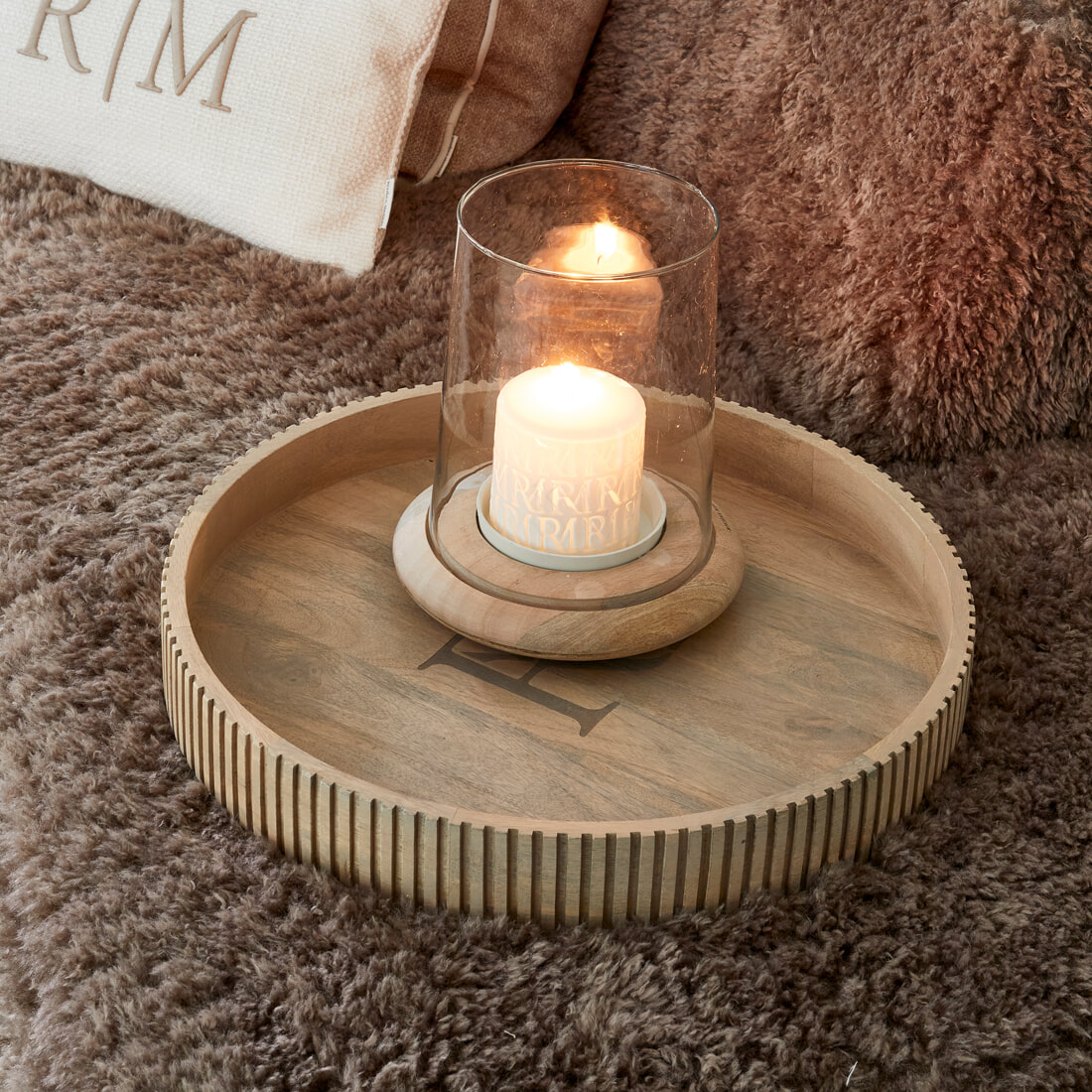 Rivièra Maison Rond Dienblad 'Anglès' Mangohout, 50cm