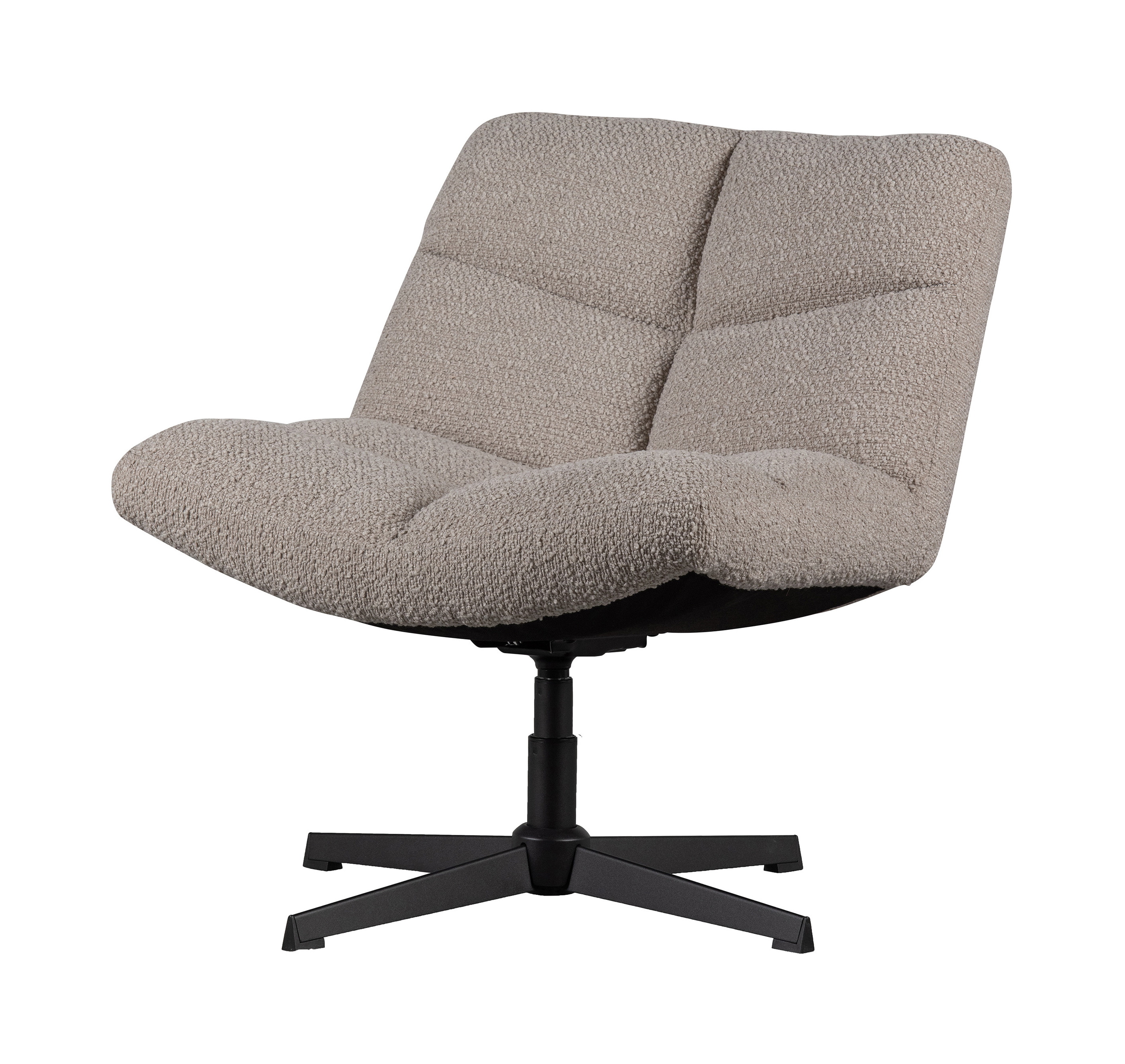 WOOOD Draaifauteuil 'Vinny' Bouclé, kleur Zand