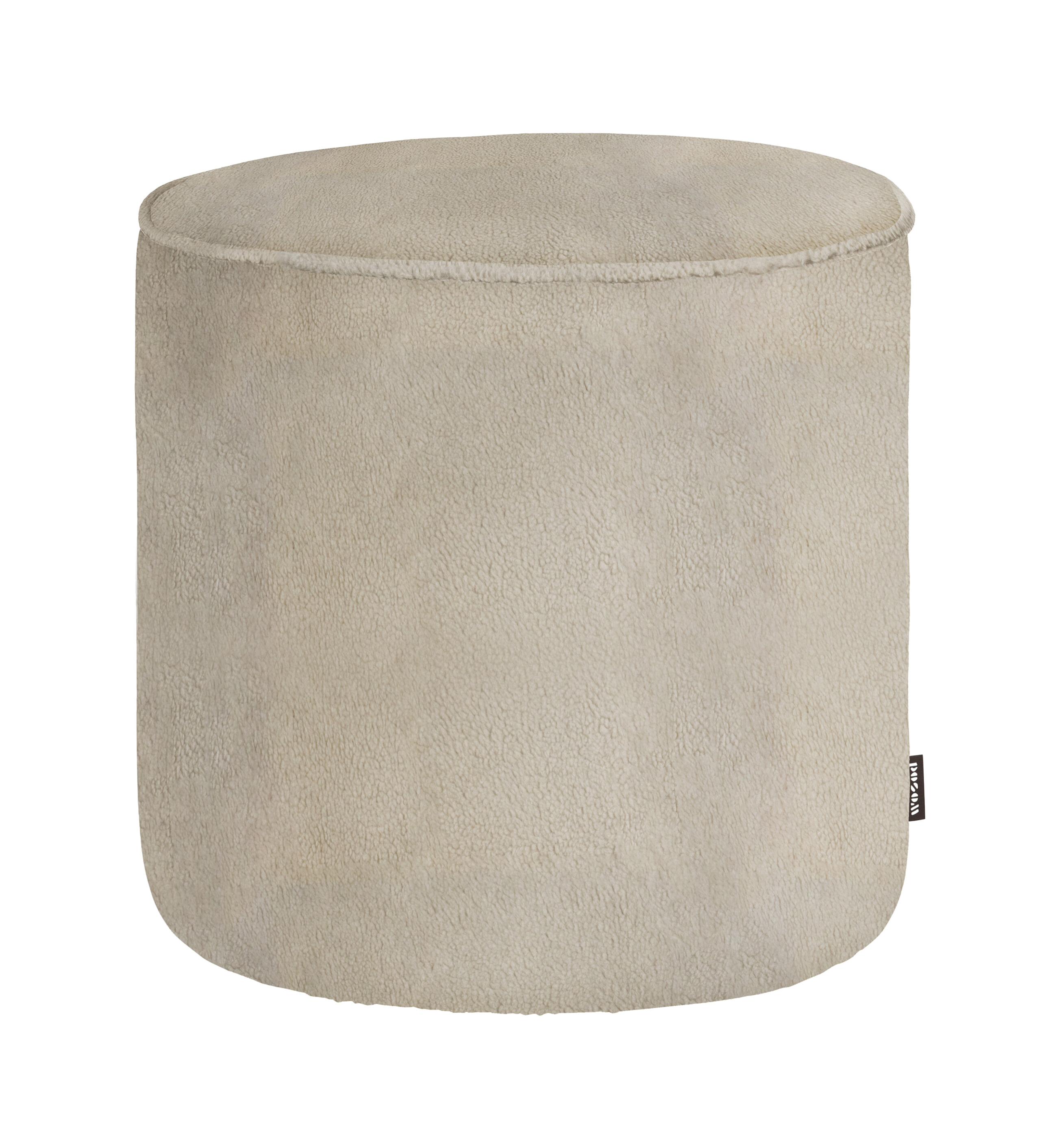 WOOOD Poef 'Sara' Hoog, Teddy, kleur Off White WOOOD Poef 'Sara' Hoog, Teddy, kleur Off White