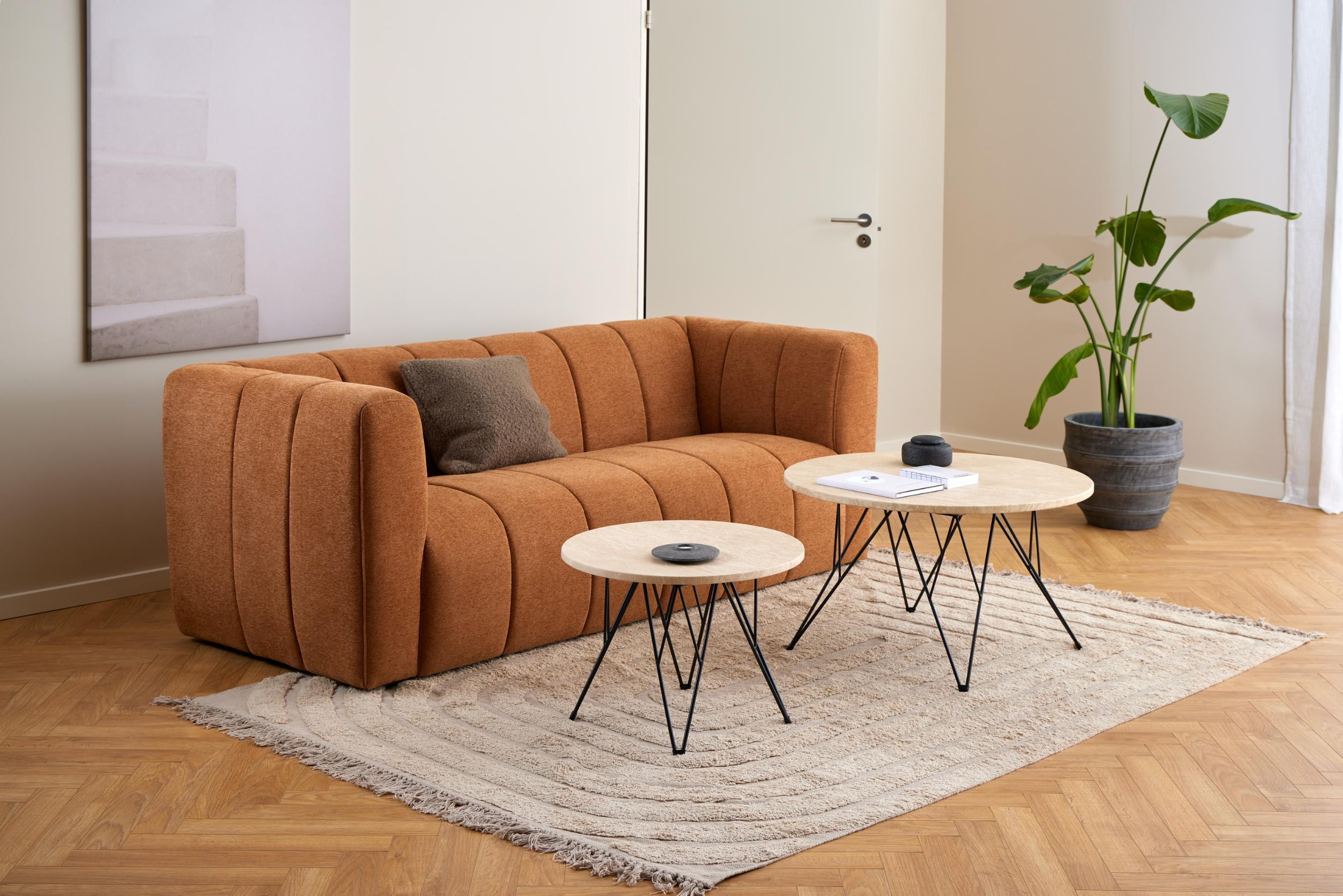 Bendt Ronde Salontafel 'Nadia' Travertin, 80cm