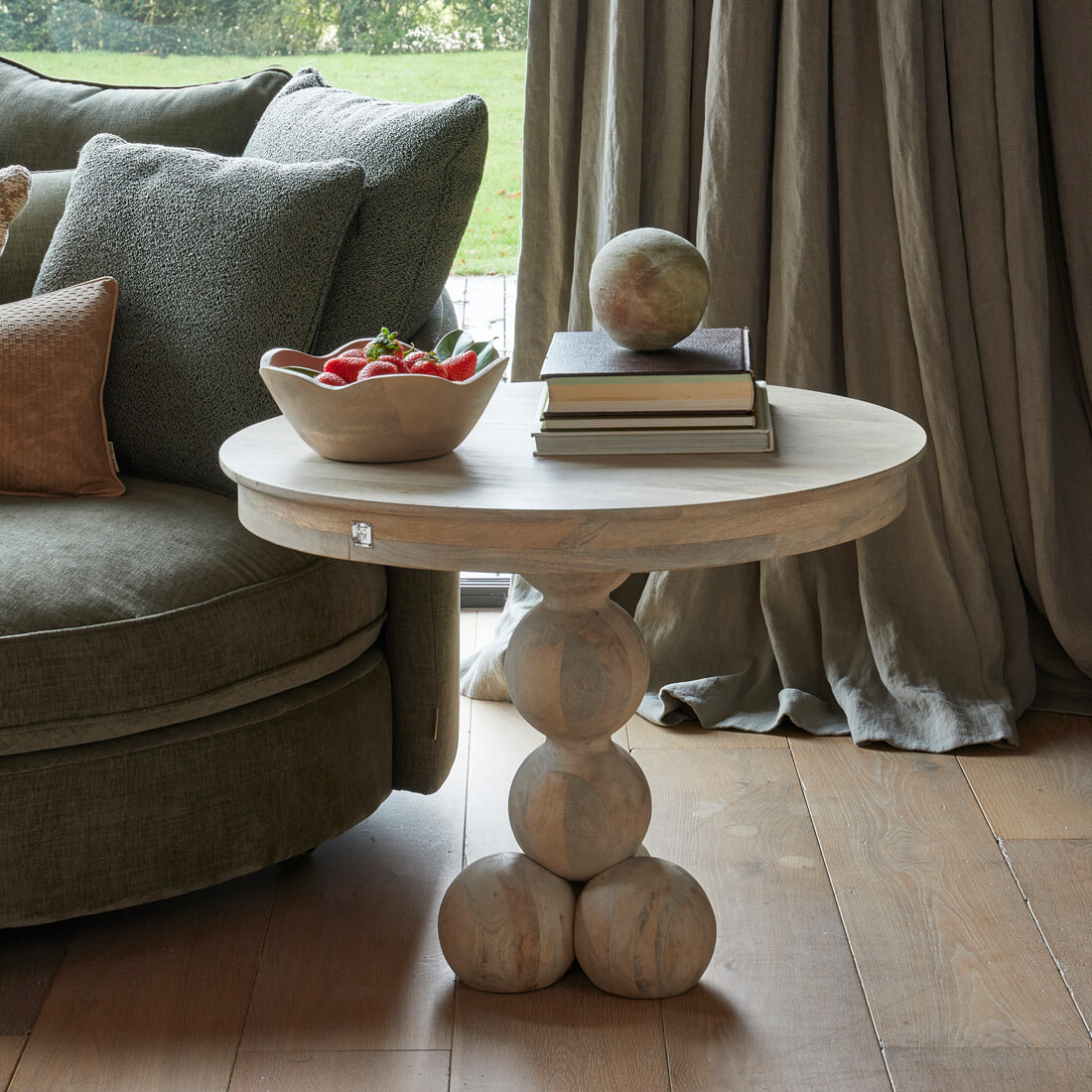 Rivièra Maison Ronde Salontafel 'Anacapri' Mangohout, 75cm