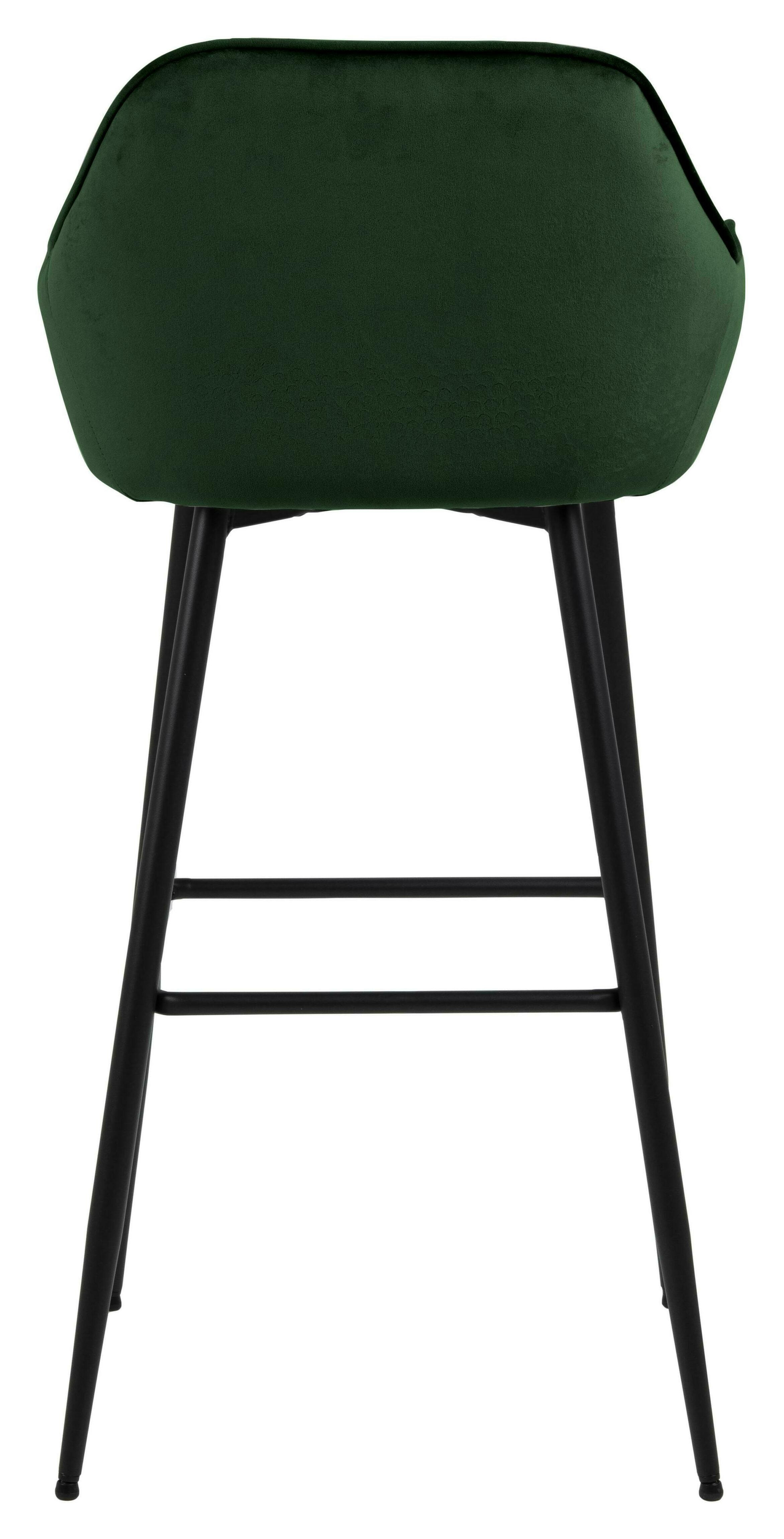 Bendt Barkruk 'Loren' Velvet, kleur Forest Green (zithoogte 79cm)