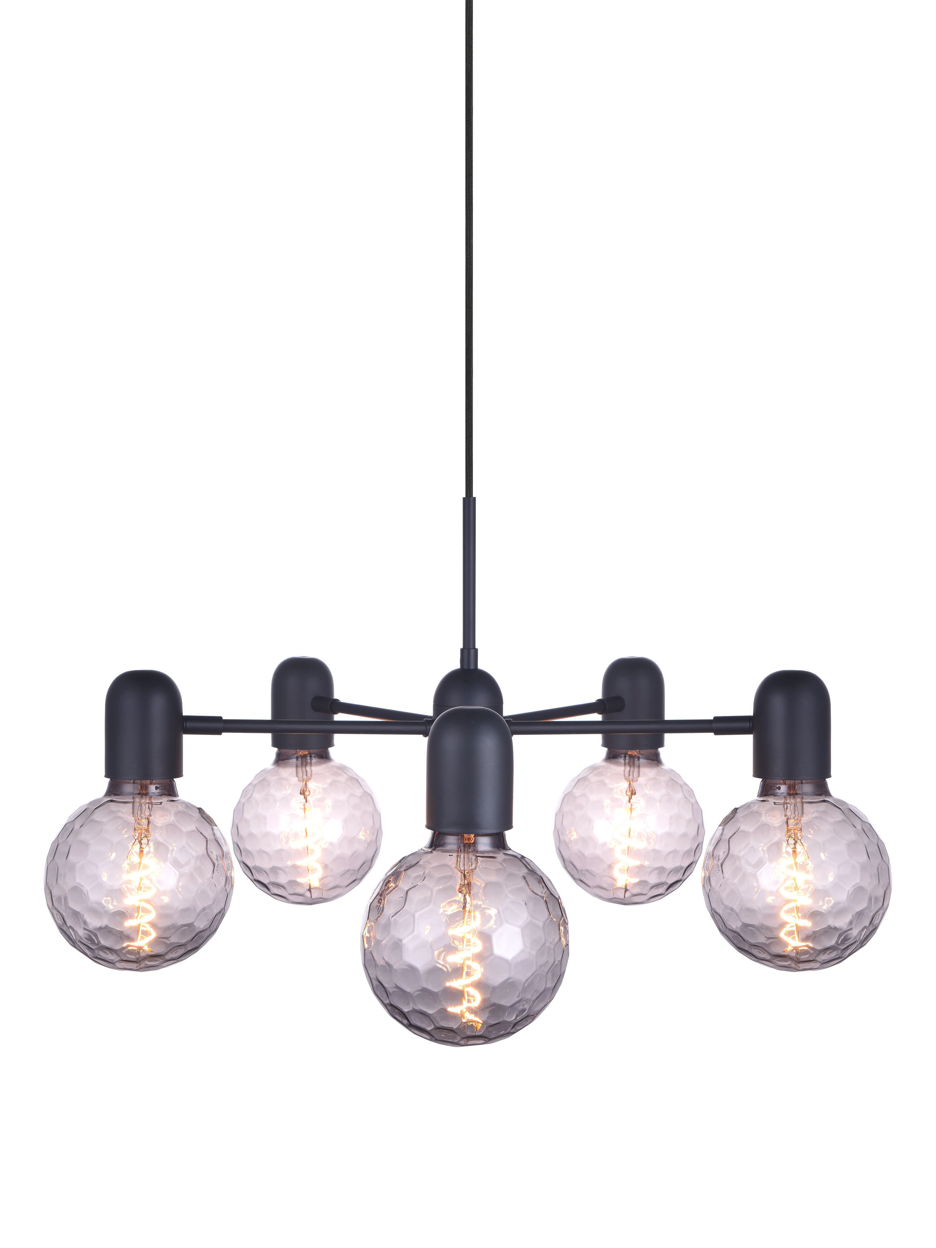 Halo Design Hanglamp 'Up-Down' 5-lamps, kleur Zwart