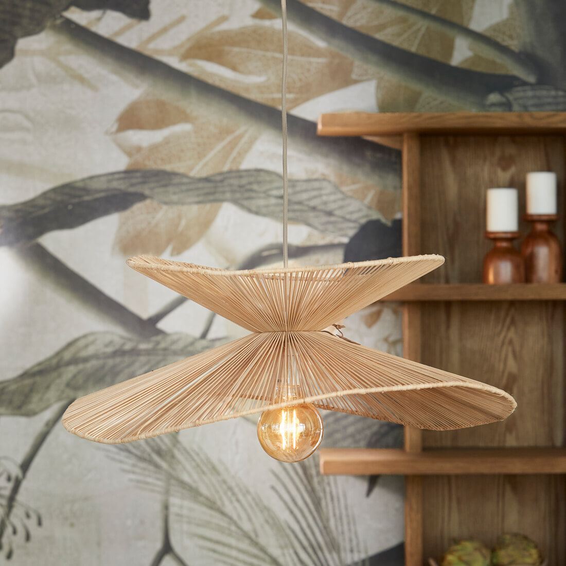 Rivièra Maison Hanglamp 'Bayu' Riet, 65cm
