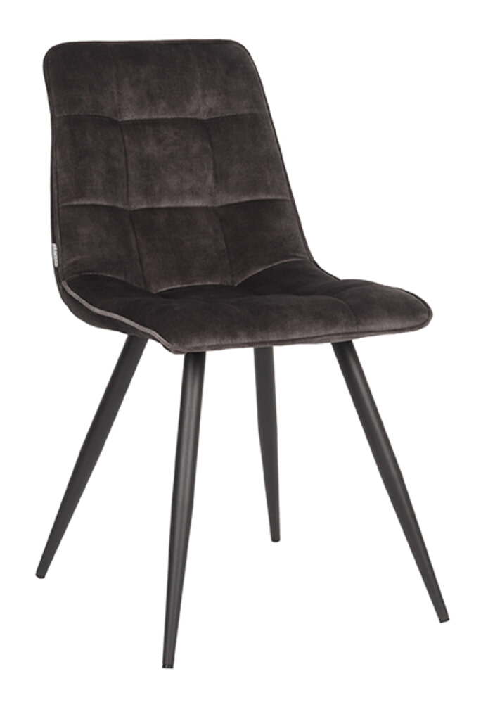 LABEL51 Eetkamerstoel 'Jelt' Velvet, kleur Antraciet