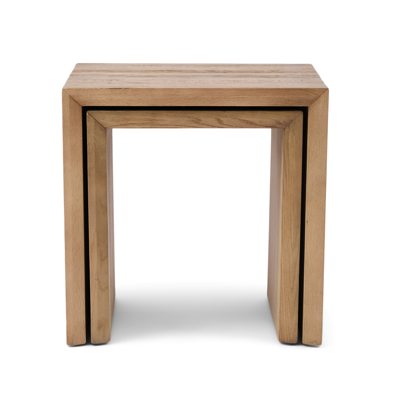Rivièra Maison Bijzettafel 'Sant Mateu' Eikenhout, Set van 2 stuks