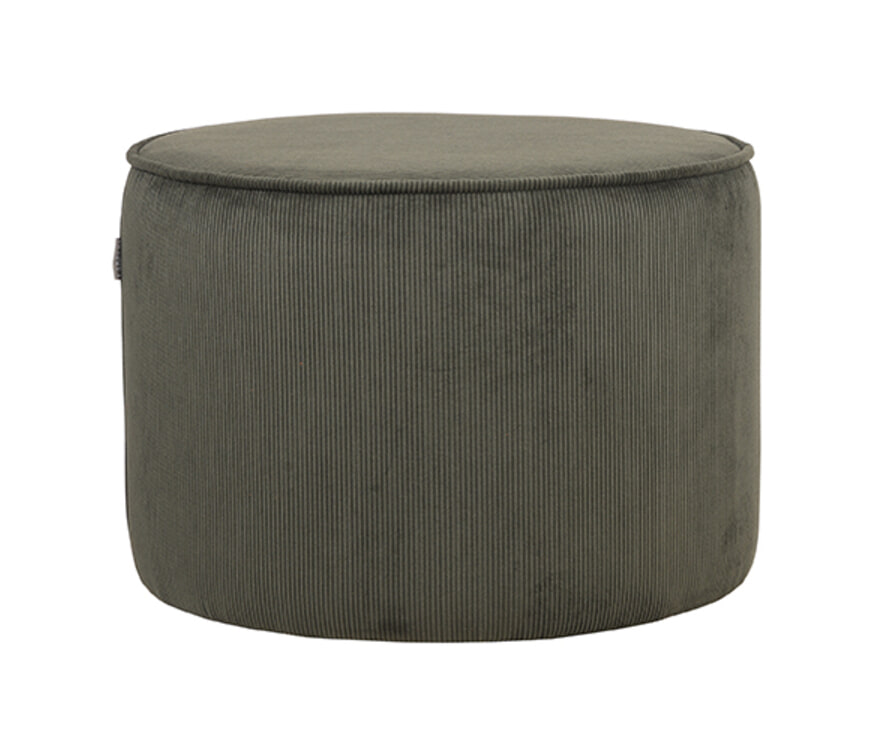 LABEL51 Poef 'Tibo' Rib, kleur Army Green LABEL51 Poef 'Tibo' Rib, kleur Army Green