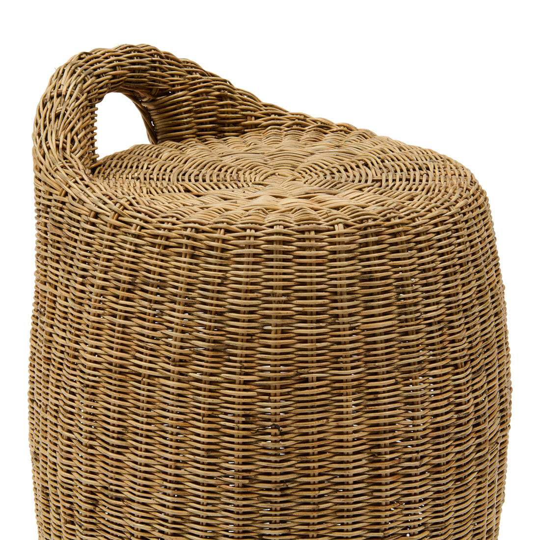 Handgemaakte Houten Kruk met Macramé Zitting - 28 x 40 cm - Bruin