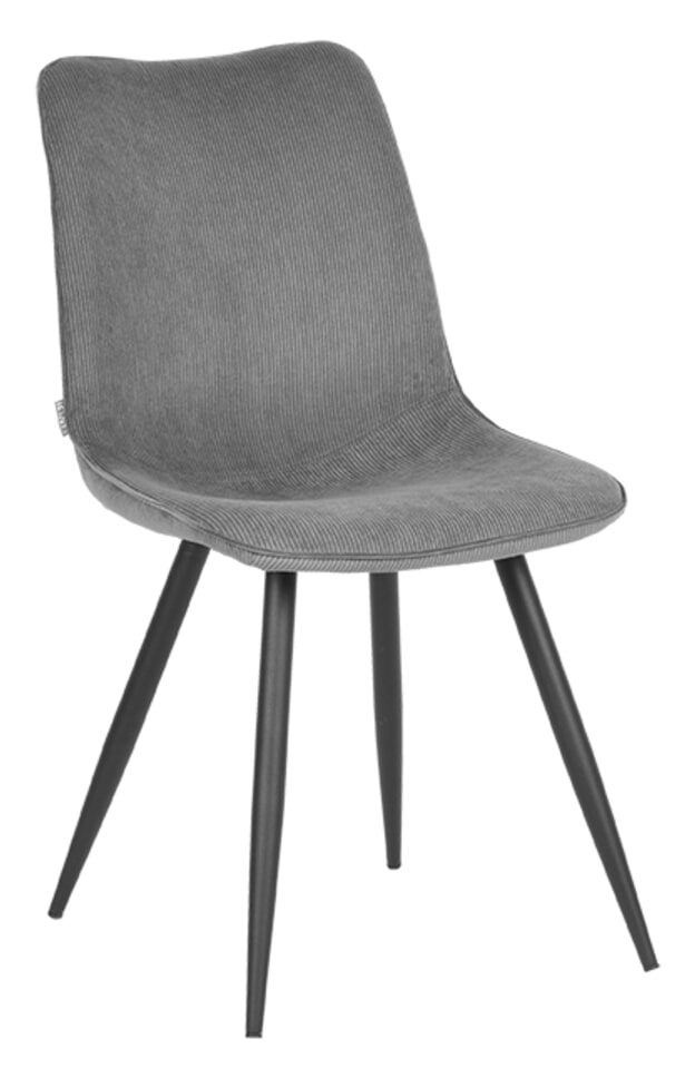 LABEL51 Eetkamerstoel 'Jort' Rib, kleur Grijs