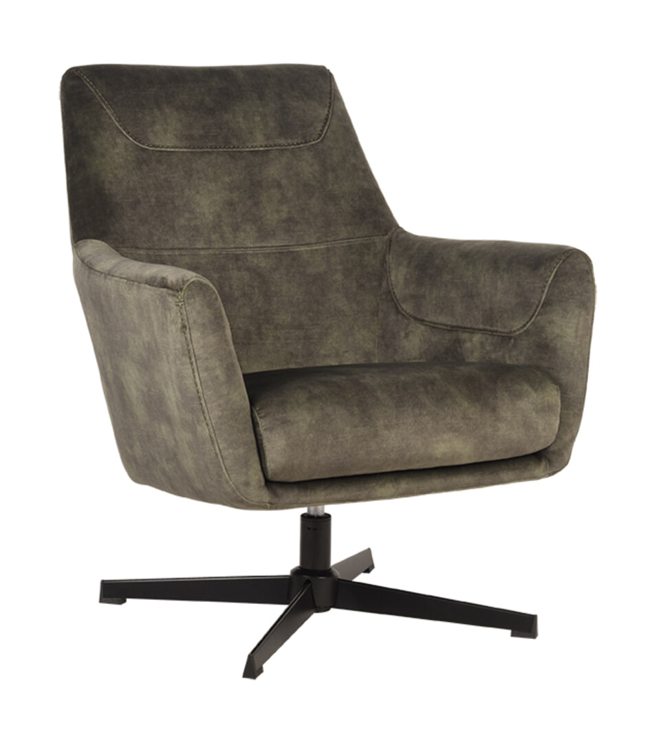 LABEL51 Draaibare Fauteuil 'Toby' Velvet, kleur Groen