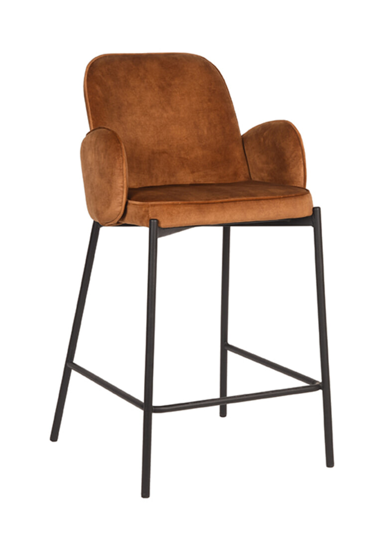 LABEL51 Barkruk 'Jari' Velvet (zithoogte 65cm)