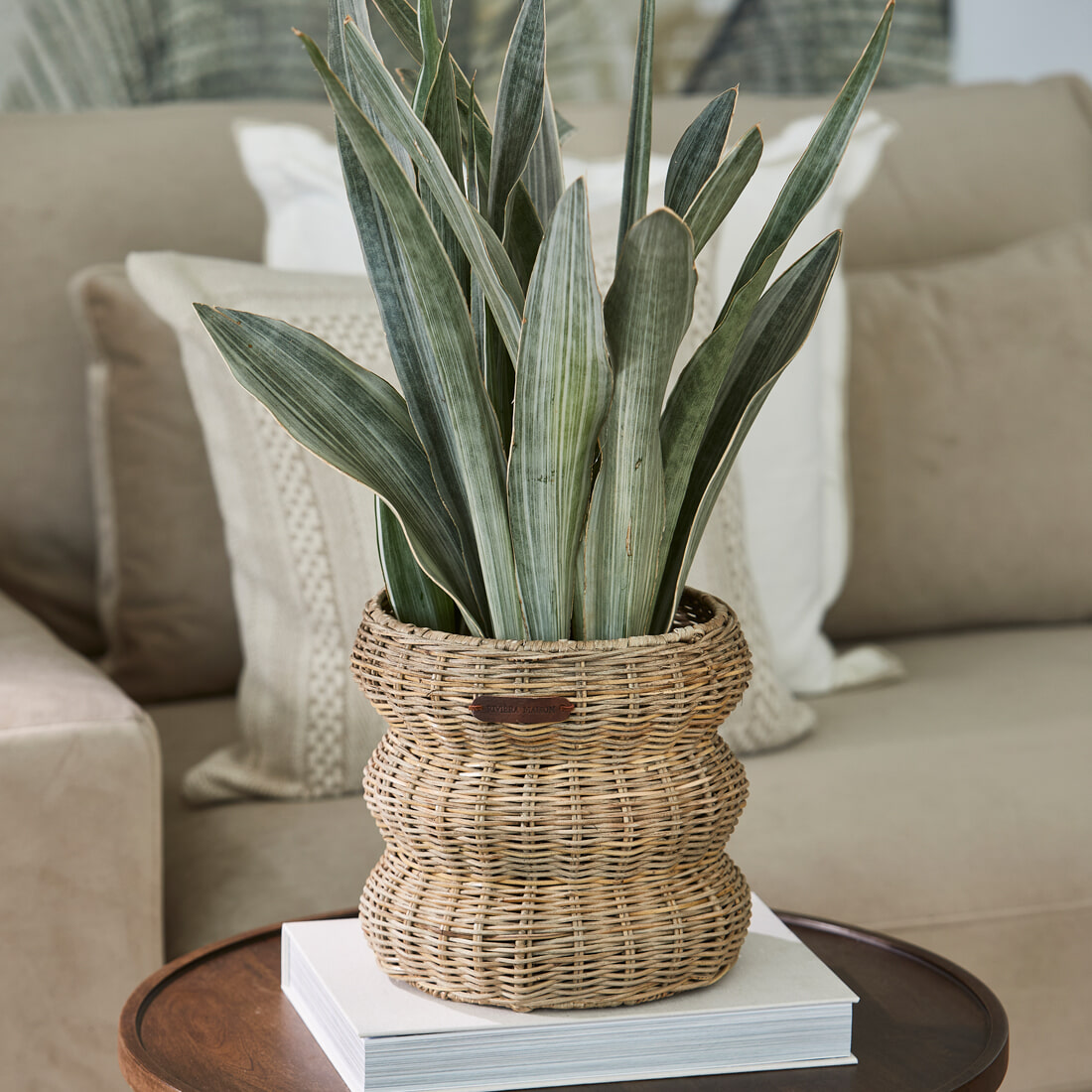 Rivièra Maison Mand 'Rustic Rattan Mennagio' Rattan Pitriet, Set van 3 stuks