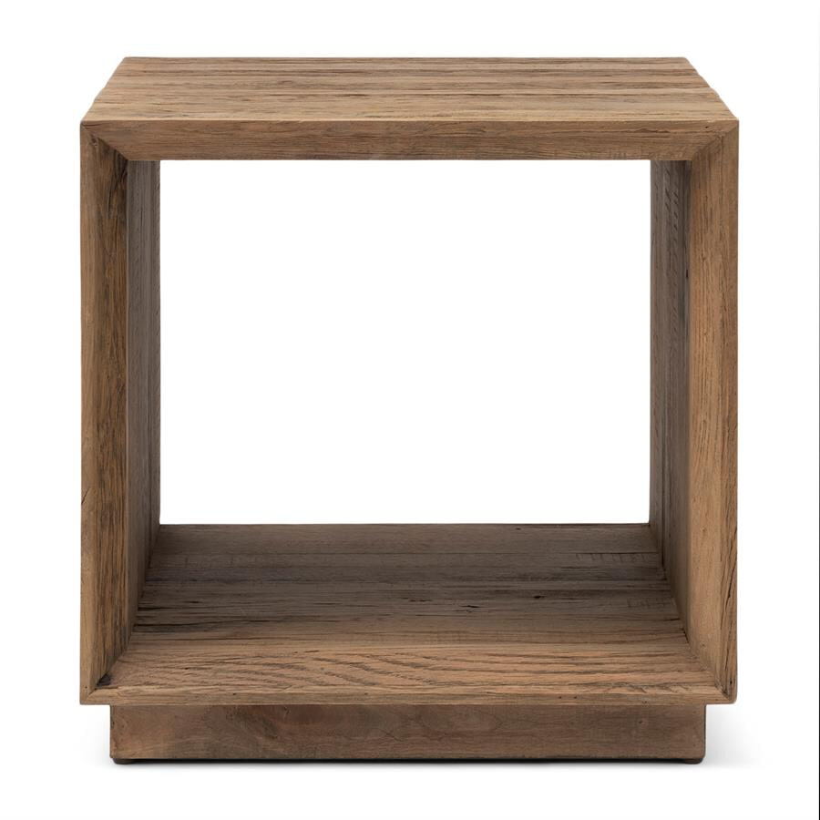 Rivièra Maison Vierkante Bijzettafel 'Mukaab' Eikenhout, 55 x 55cm