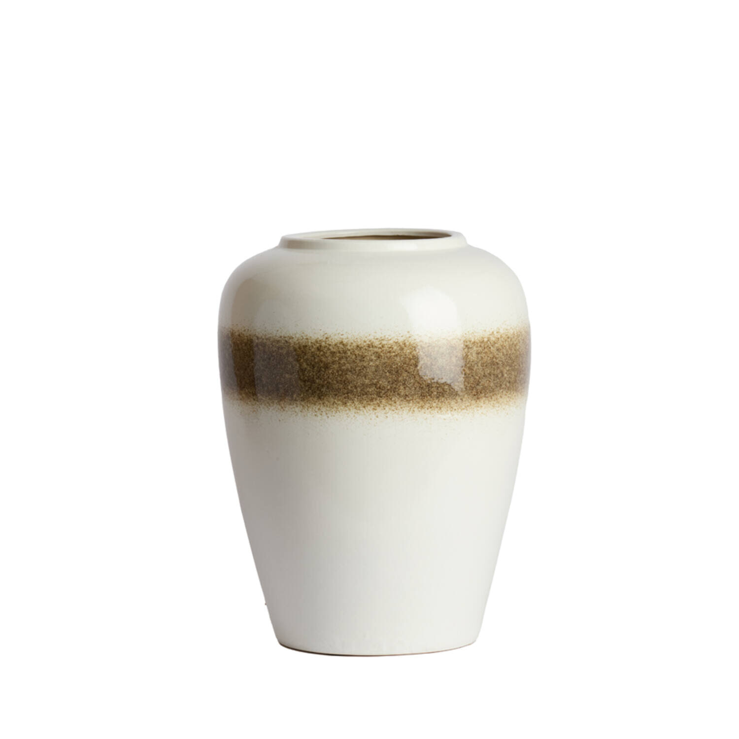 Light & Living Vaas Valeria Keramiek, 52cm - Crème/Bruin - Rond
