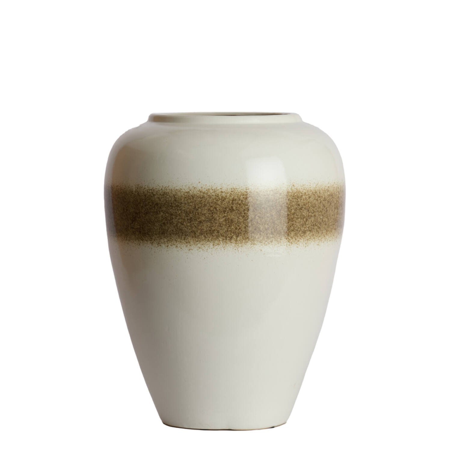 Light & Living Vaas Valeria Keramiek, 64cm - Crème/Bruin - Rond
