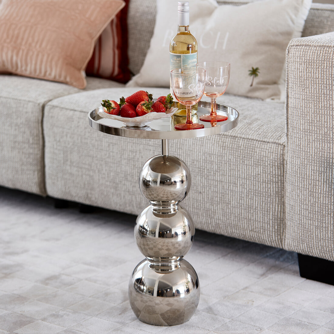 Rivièra Maison Ronde Bijzettafel Élysée 40cm - Zilver