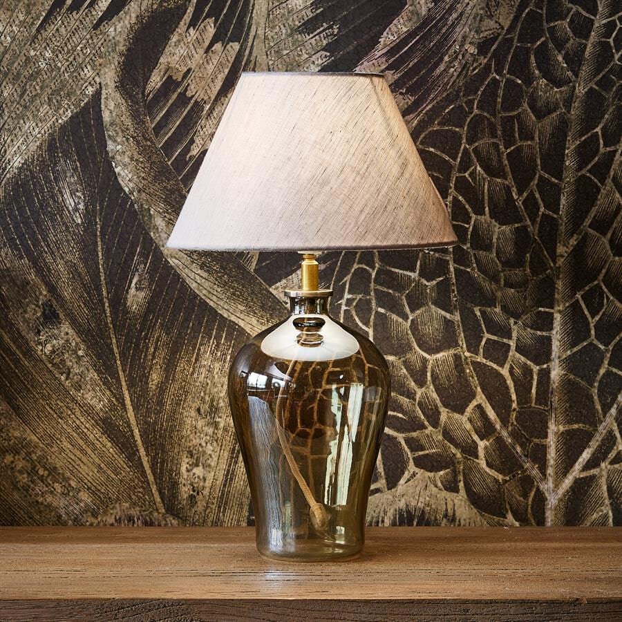 Rivièra Maison Tafellamp 'Anzio' Linnen en glas, 46cm