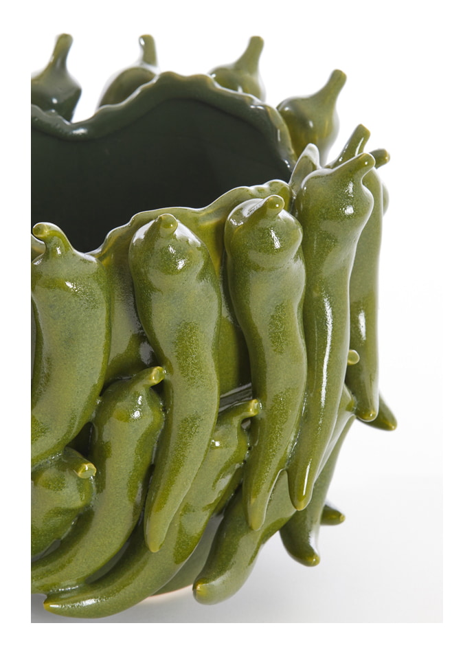 Light & Living Vaas 'Pepper' Keramiek, 20cm, kleur Donkergroen