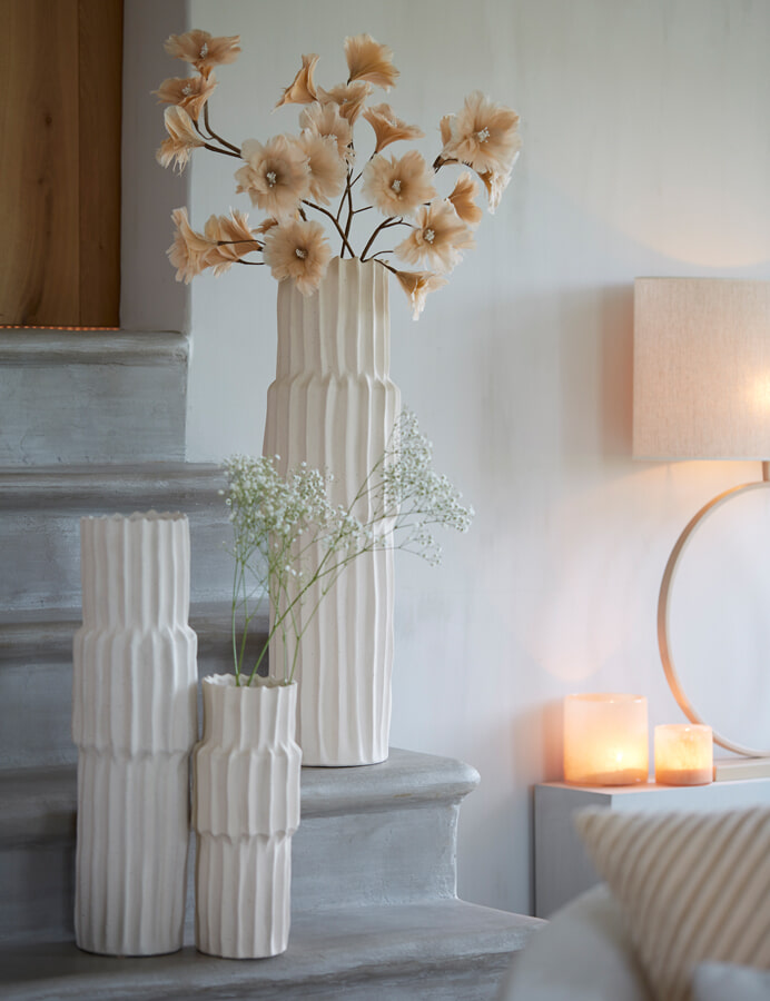 Light & Living Vaas 'Longa' Keramiek, 36cm, kleur Crème
