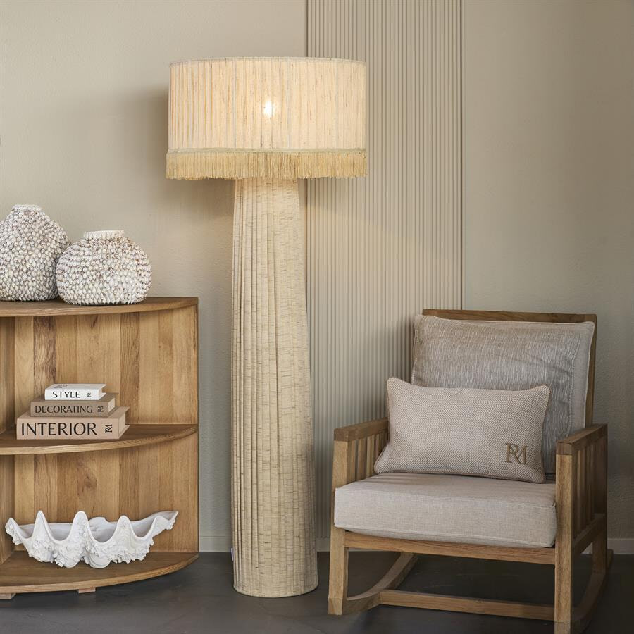 Rivièra Maison Vloerlamp Etiene Polyzijde, 160cm - Naturel