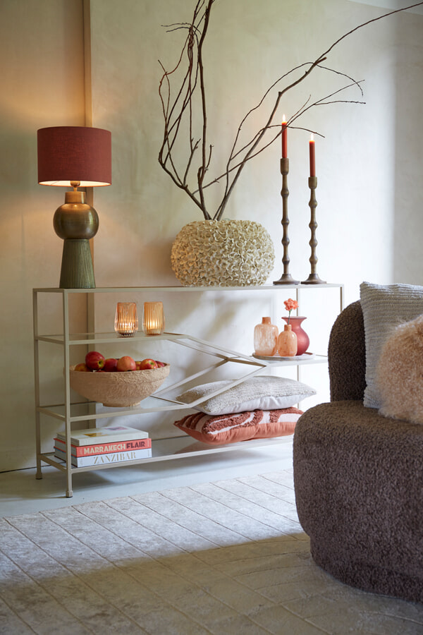Light & Living Vaas 'Phylia' ø48cm, kleur Crème