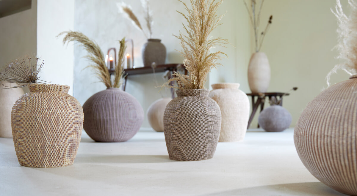Light & Living Vaas 'Valerie' 27cm, kleur Lichtbruin