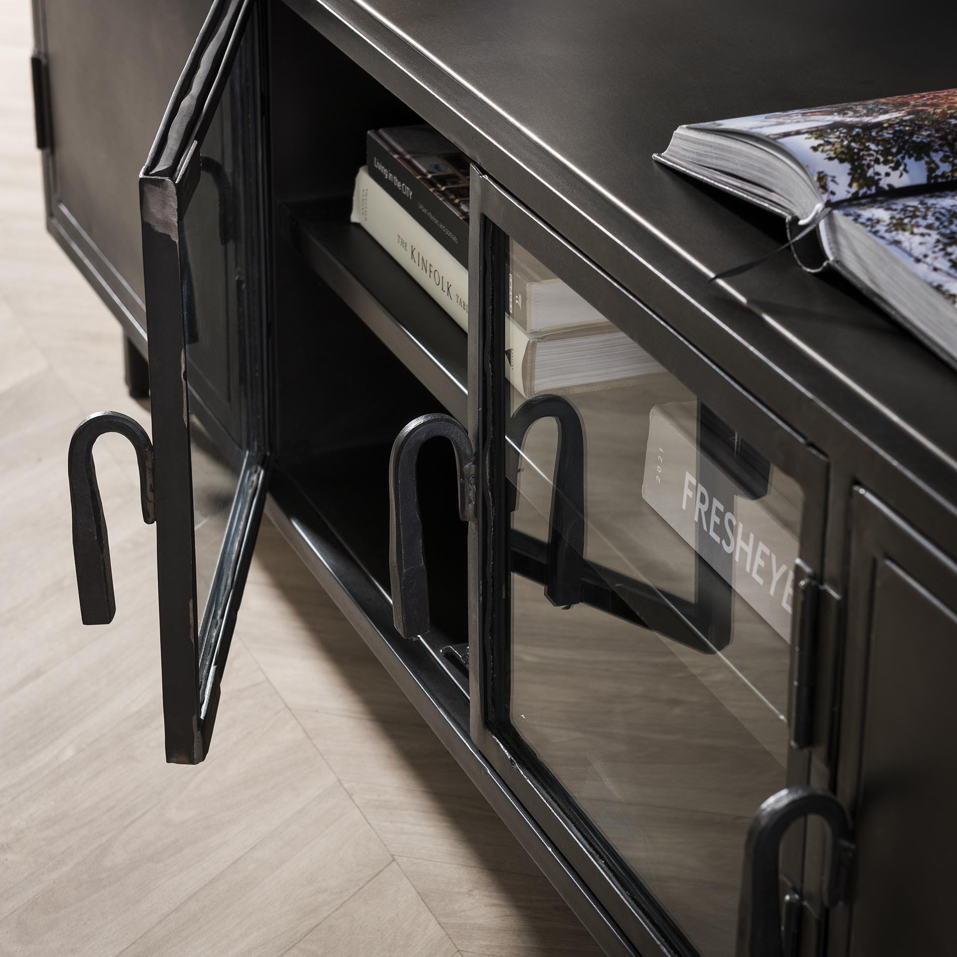 LifestyleFurn TV-meubel 'Rudi' 180cm, kleur Gun Metal