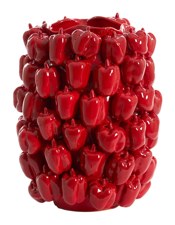 Light & Living Vaas 'Bellpepper' Keramiek, 47cm, kleur Rood