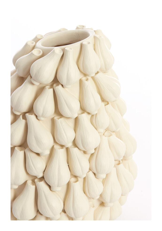 Light & Living Vaas 'Garlic' 47cm, kleur Crème