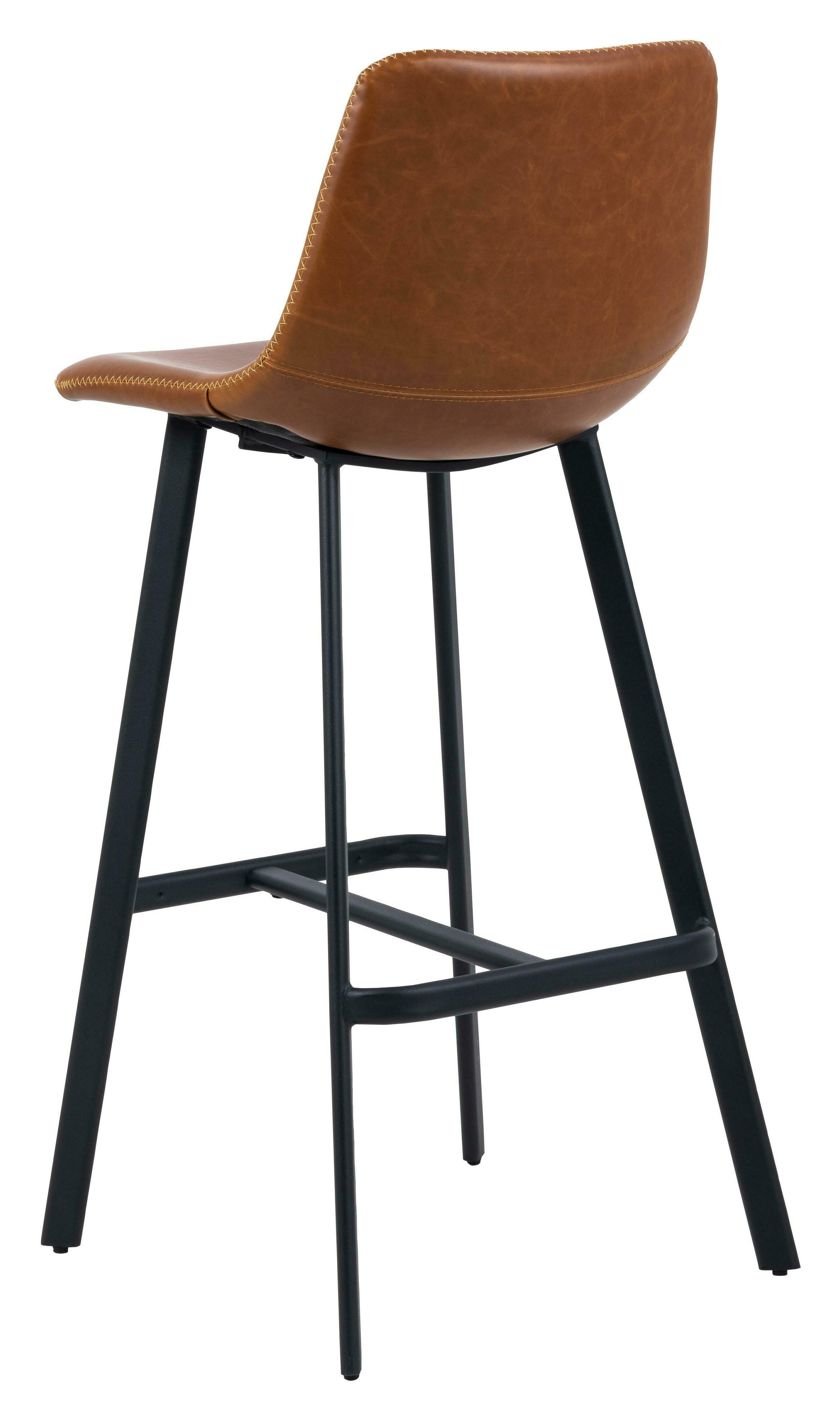 Bendt Barkruk 'Xanthe' PU, kleur Cognac (zithoogte 76.5cm)