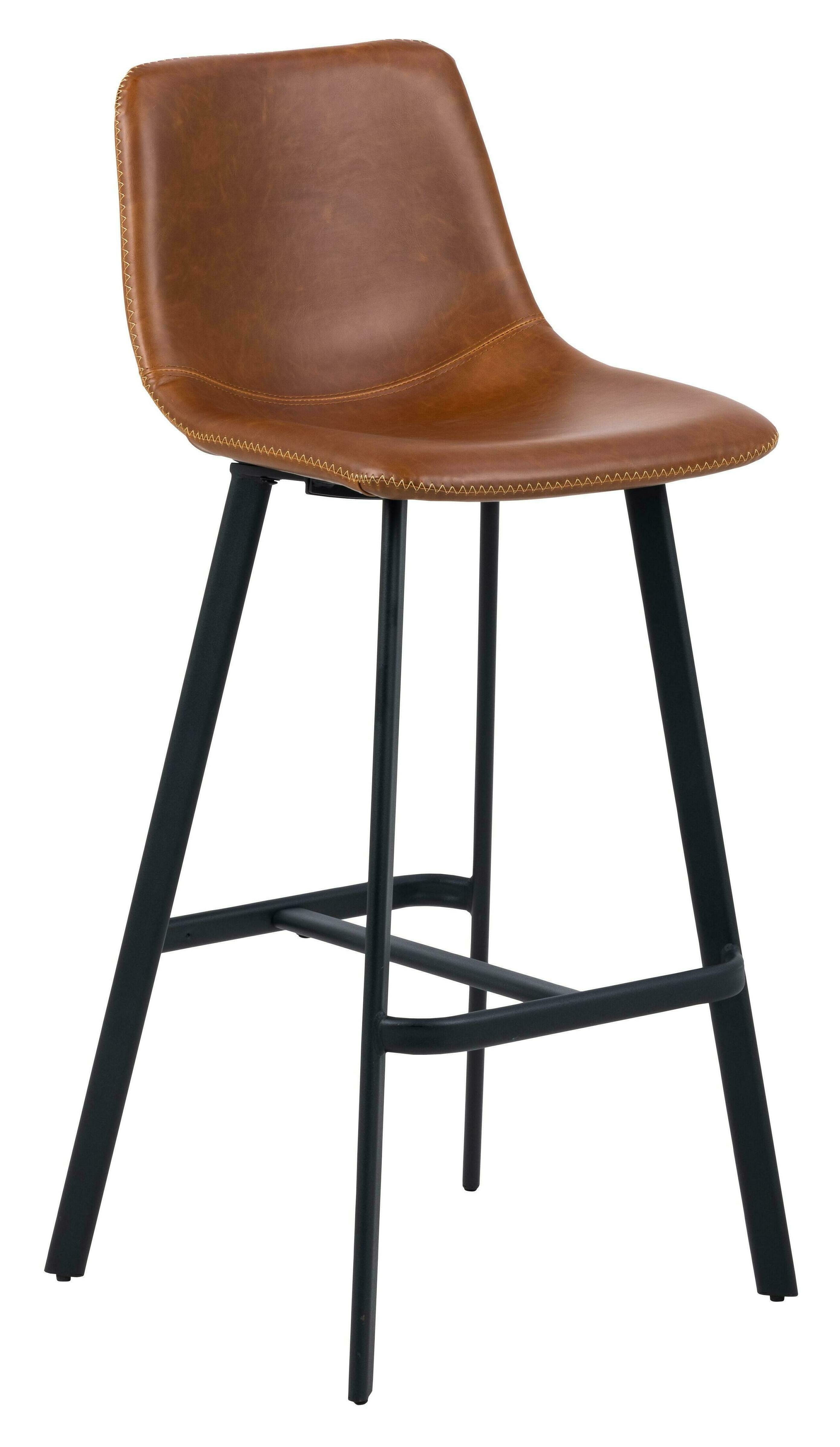 Bendt Barkruk 'Xanthe' PU, kleur Cognac (zithoogte 76.5cm)
