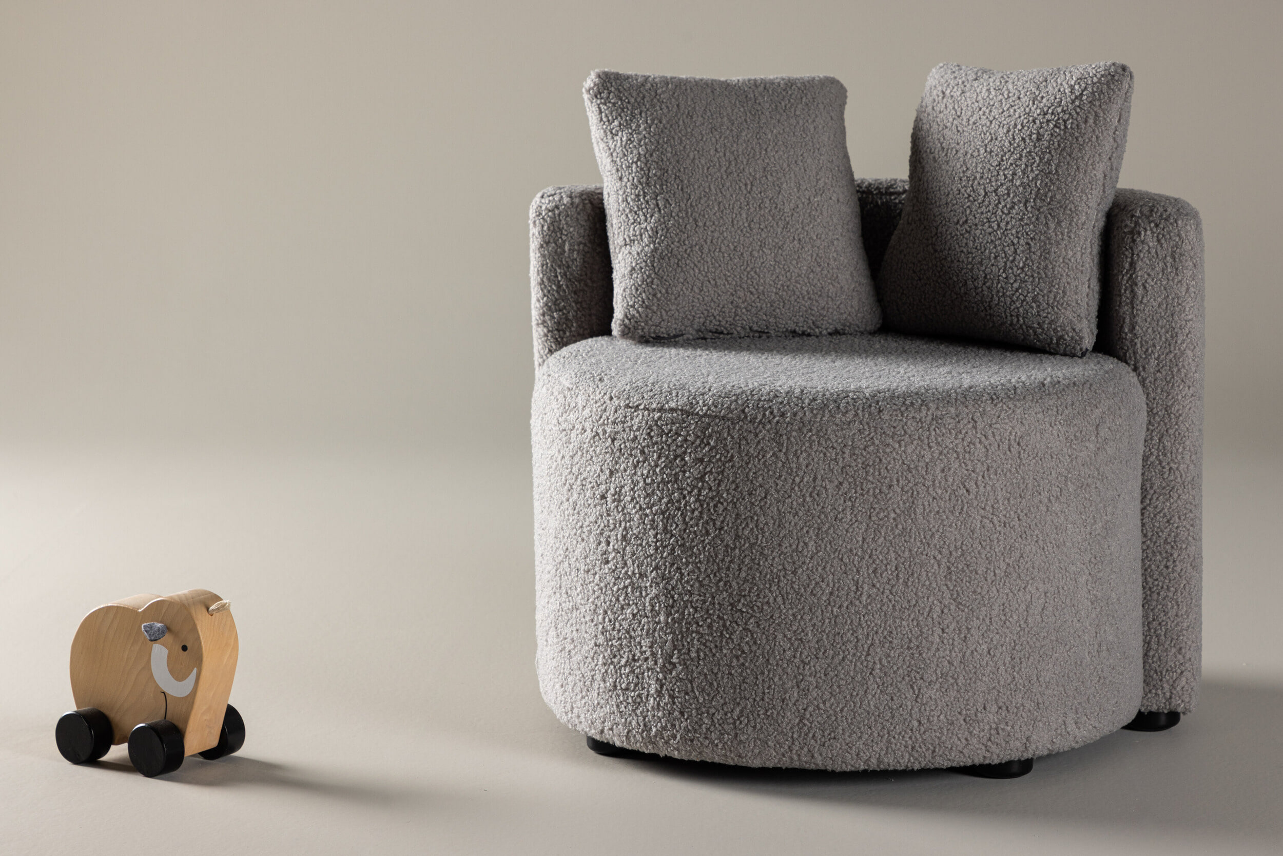 Nohr Kinderstoel 'Keeli' Teddy, kleur Grijs