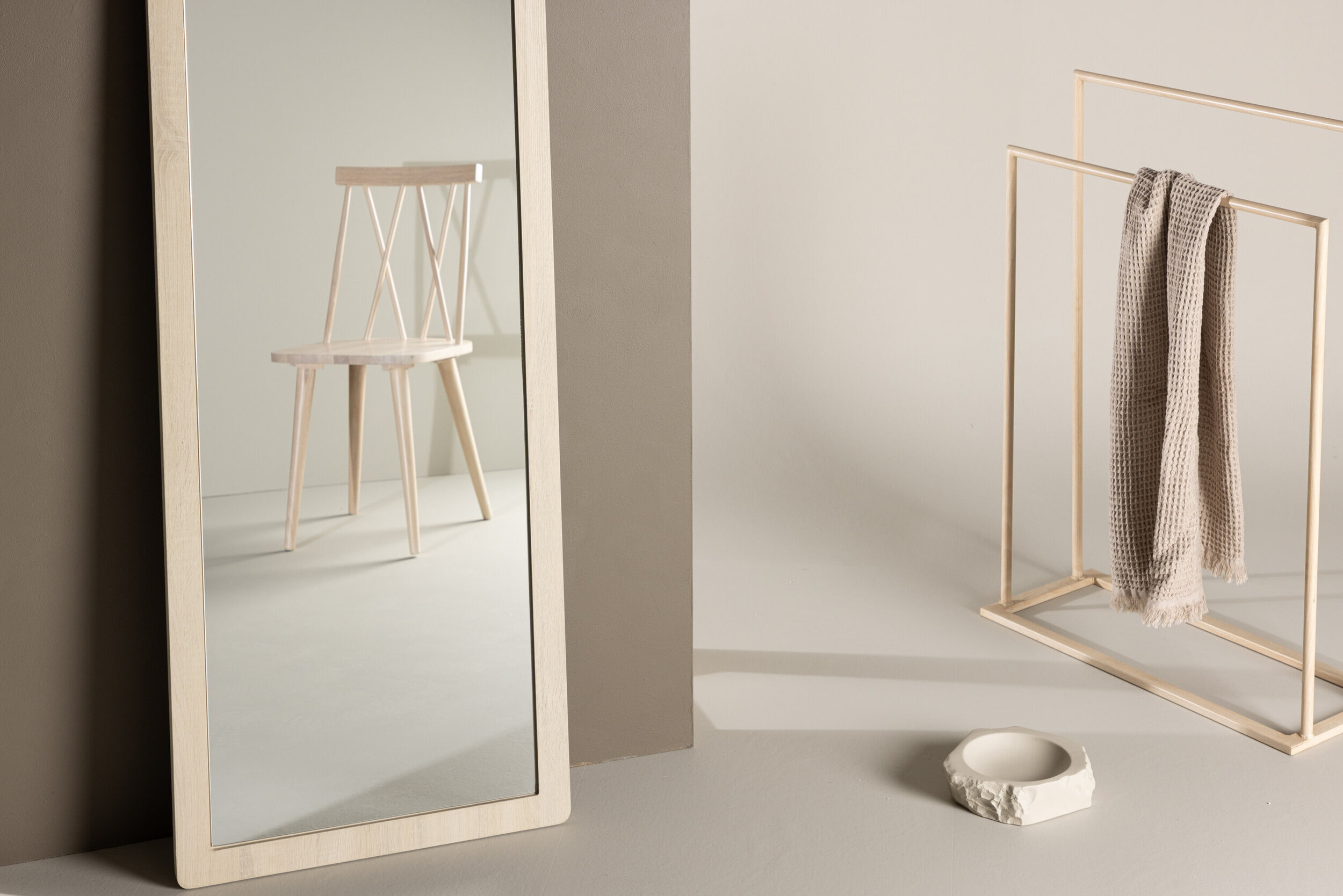 Nohr Spiegel 'Randell' 193 x 60cm, kleur Whitewash