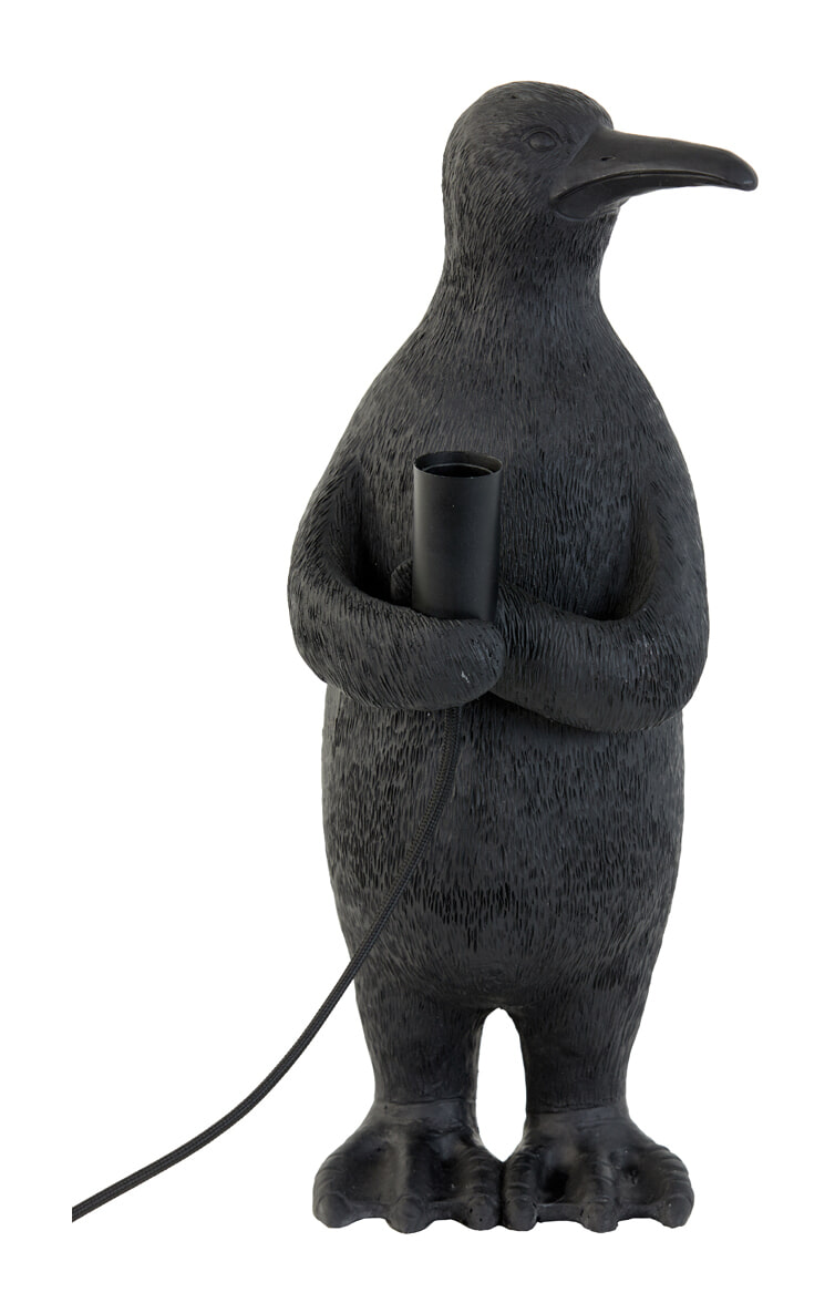 Light & Living Tafellamp 'Penguin' 41cm, kleur Mat Zwart