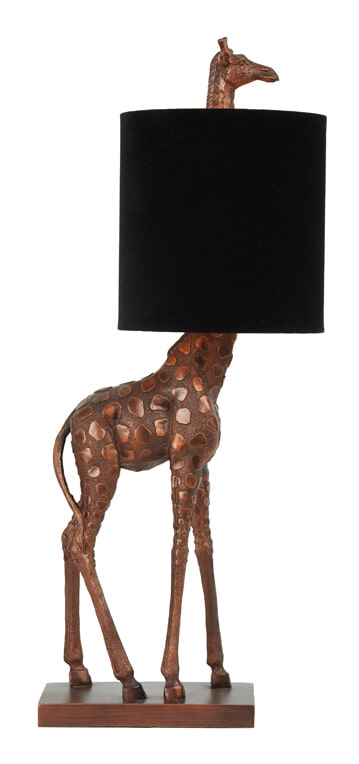 Light & Living Tafellamp 'Giraffe' 61cm, kleur Antiek Koper/Zwart