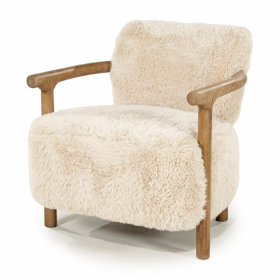 Rivièra Maison Fauteuil 'Glenn' Cloud Fur en essenhout
