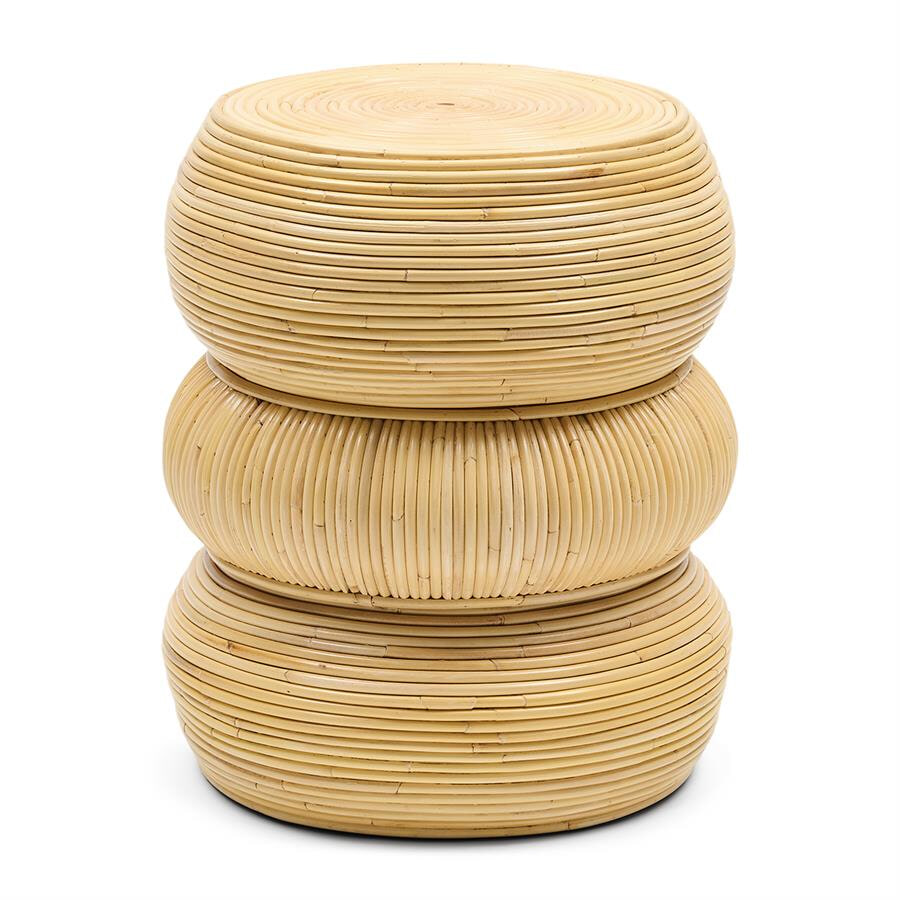 Rivièra Maison Ronde Bijzettafel Tarida Rattan, 40cm - Naturel