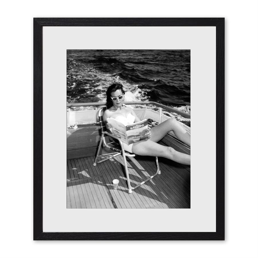 Rivièra Maison Wall Art Azure Cruise 40 x 50cm - Zwart
