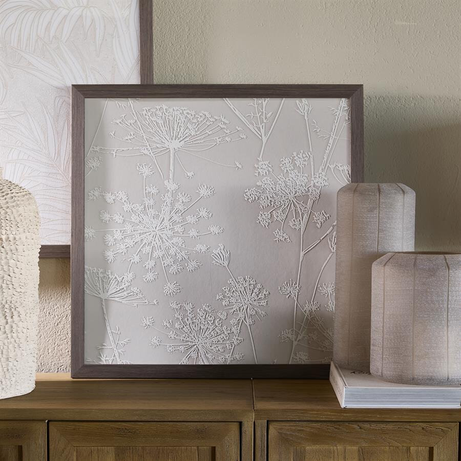 Rivièra Maison Wall Art Silhouette Flowers 60 x 60cm - Bruin