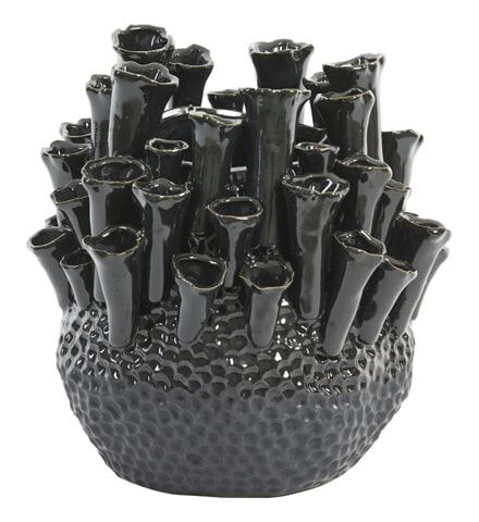 Light & Living Vaas 'Kyral' Keramiek, 28cm, kleur Zwart