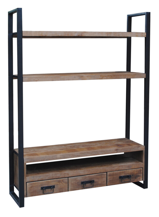 LivingFurn TV-meubel 'Strong High' Mangohout en staal, 150 cm LivingFurn TV-meubel 'Strong High' Mangohout en staal, 150 cm