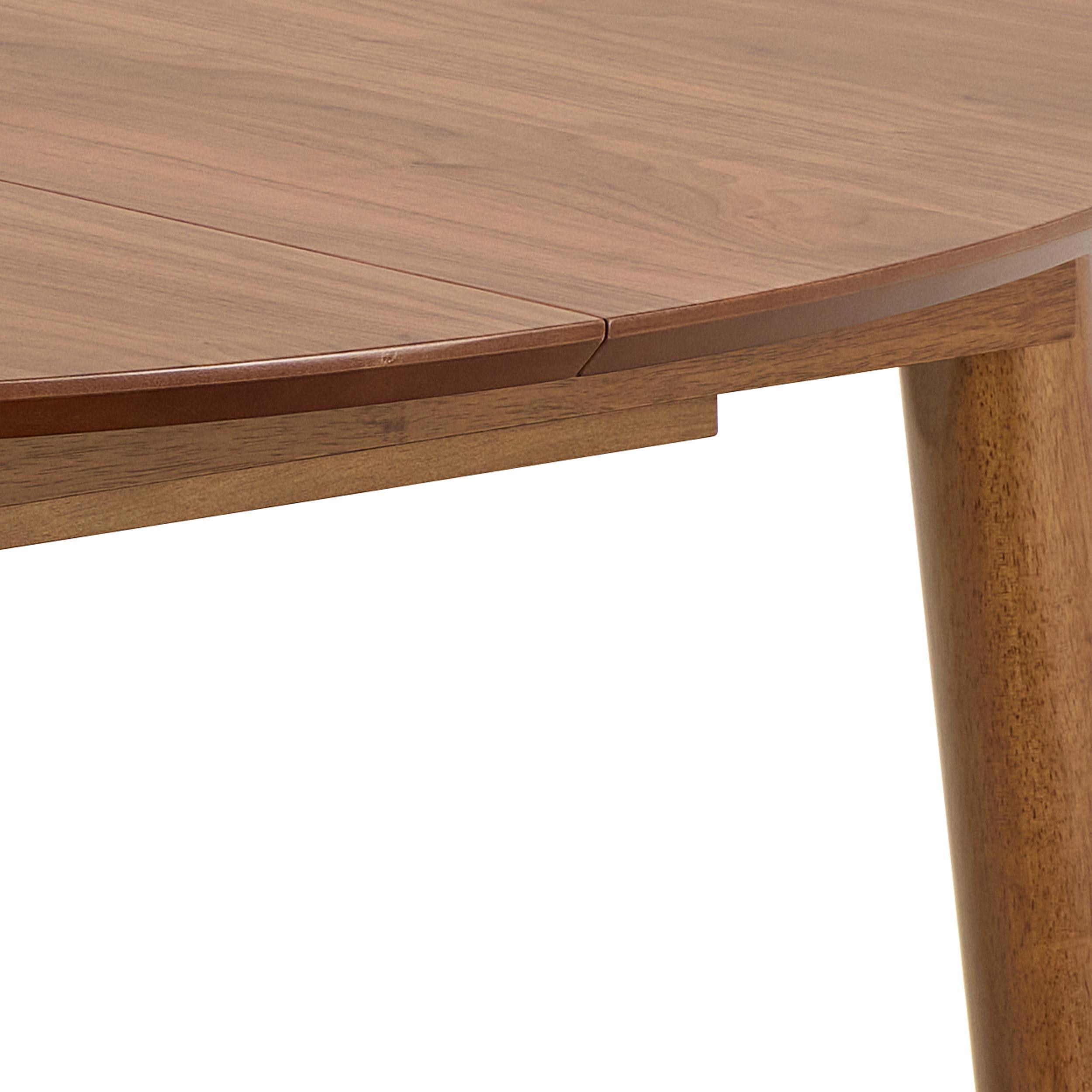 Bendt Uitschuifbare Ronde Eettafel 'Montreux' Walnoot, 115-154 x 115cm, kleur Bruin