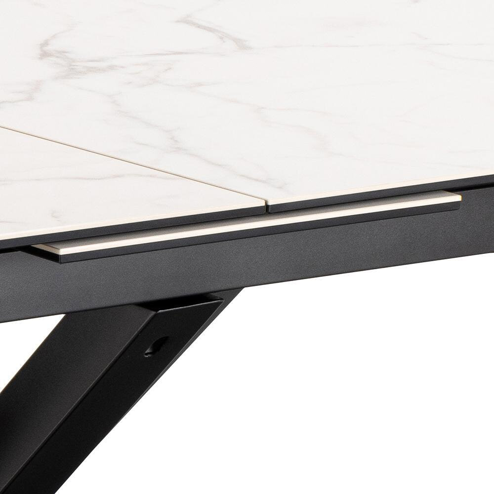 Bendt Uitschuifbare Eettafel 'Line' Keramiek, 200/240 x 100cm, kleur Wit