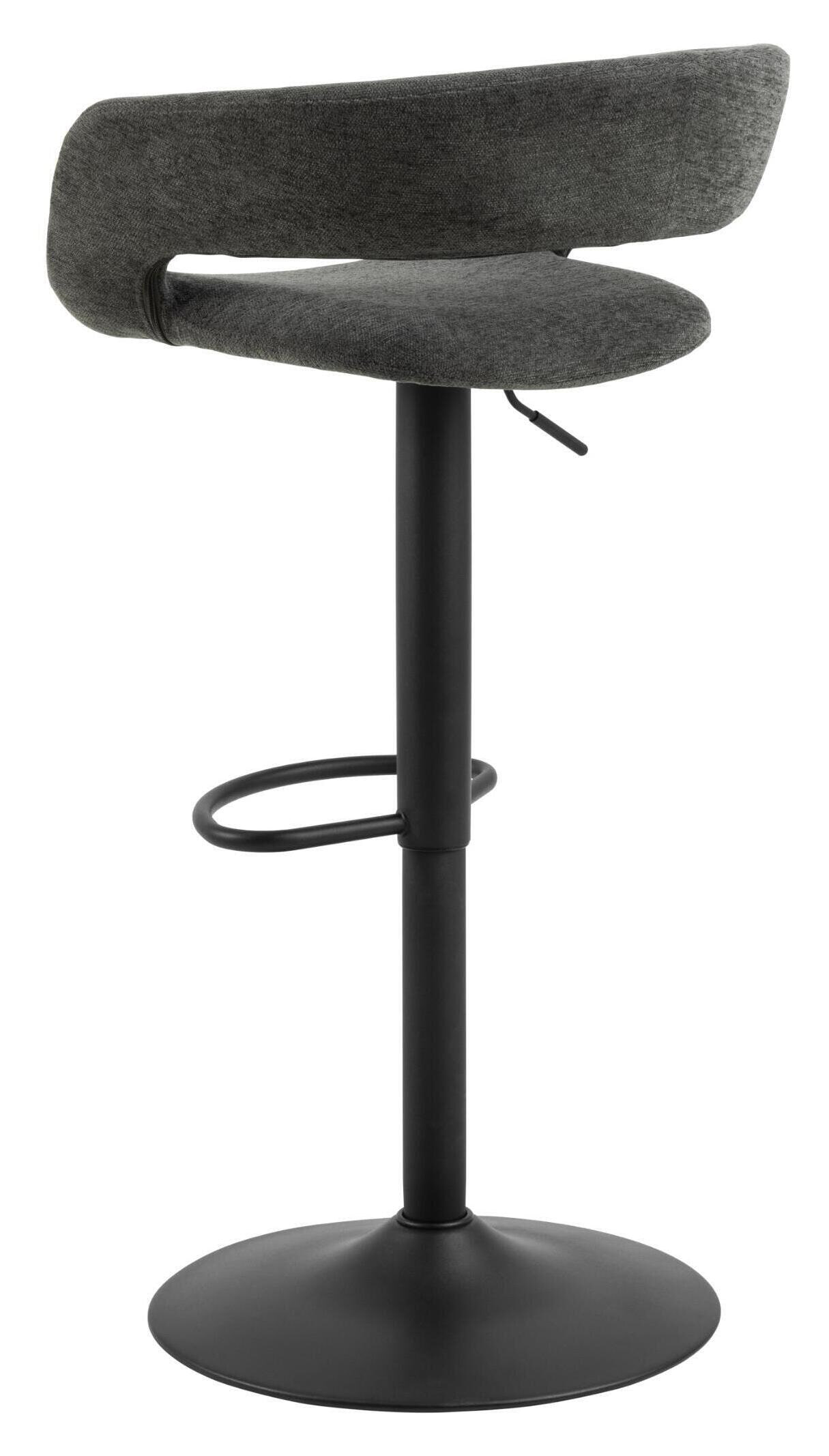 Bendt Draaibare Barkruk 'Pia' Chenille, kleur Donkergrijs (zithoogte 59-80cm)