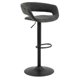 Bendt Draaibare Barkruk 'Pia' Chenille, kleur Donkergrijs (zithoogte 59-80cm)