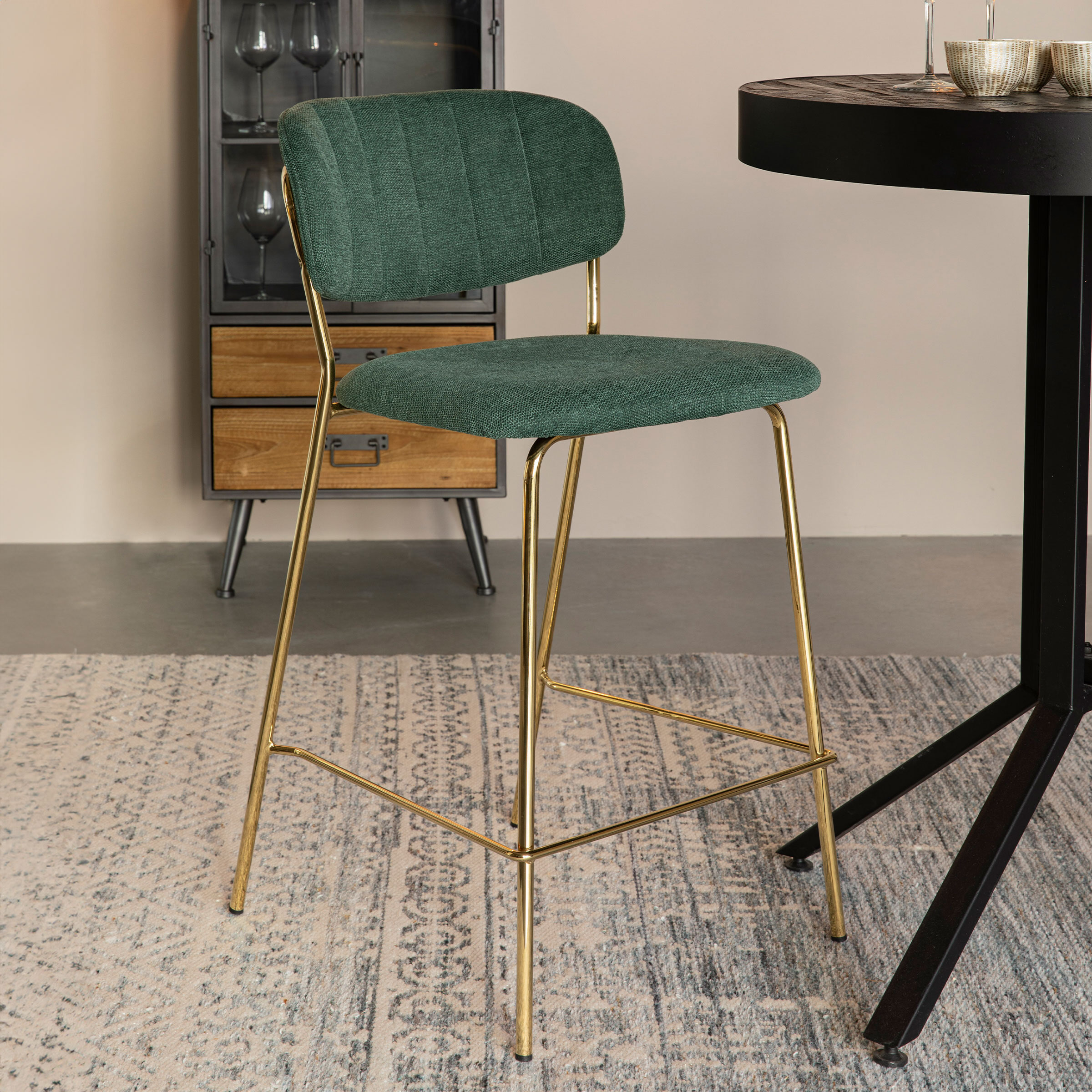 ZILT Barstoel 'Kolten' Goud (zithoogte 65cm)